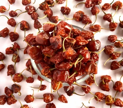 Traditional Nepalese Akabare dried red chillies